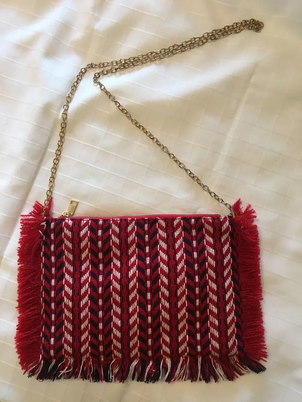 Bam Forever Crossbody Shoulder Bag, Purse, Red White and Blue, Boho